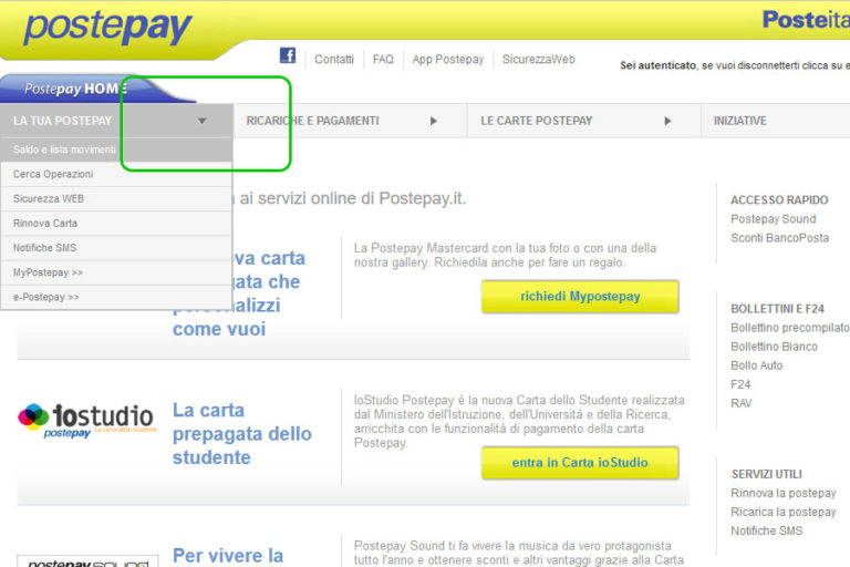 Come Vedere Il Saldo Della Iostudio Postepay